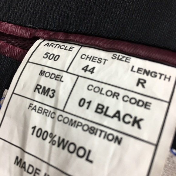 Franco Valentino 3 Button Black Blazer, 44R - Picture 6 of 8